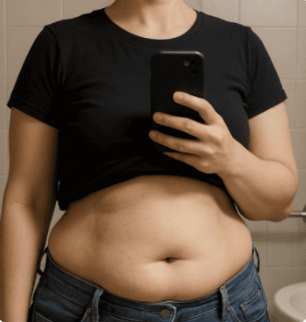 Aumento de peso en la zona abdominal